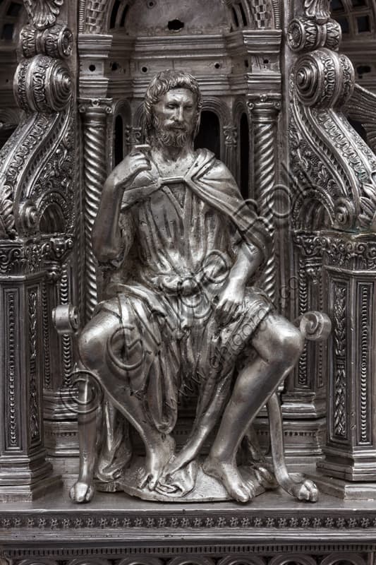 Particolare della statua di San Giovanni Battista sulla Croce del Tesoro, Museo dell'Opera del Duomo di Firenze