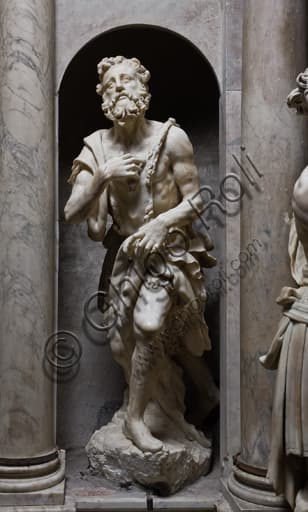 Statua di San Giovanni Battista, scultura di Della Porta, Cappella Cybo, Duomo di Genova