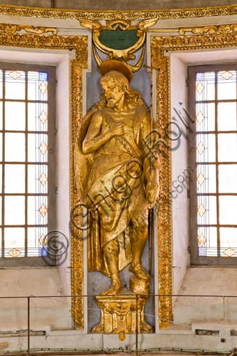 Polychrome wooden statue of St. John the Baptist by Lazzaro Tavarone, Genoa Cathedral (1622-1624)