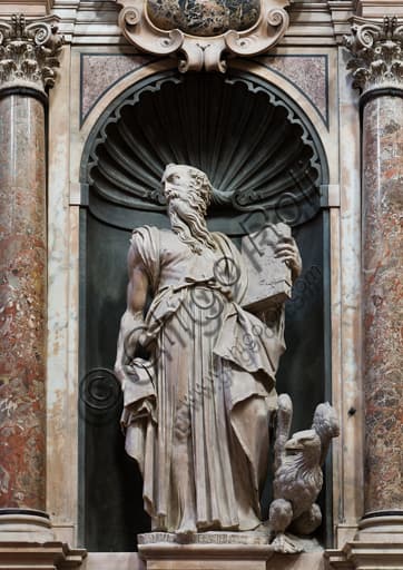 Statue of St. John the Evangelist, sculpture by Montorsoli 1540, Genoa Cathedral