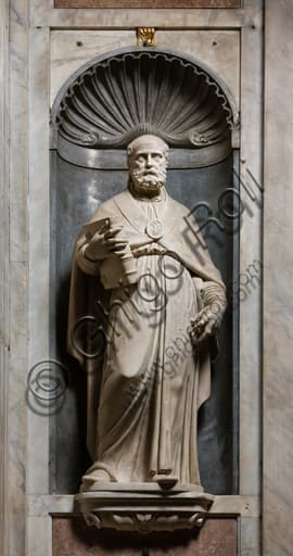 Statua bronzea di Sant'Ambrogio di Pietro Francavilla, 1593, Cappella Senarega, Duomo di Genova