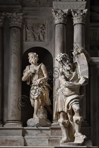 Statue di San Giovanni Battista e Mosè, monumento funebre arcivescovo Giuliano Cybo, Duomo di Genova