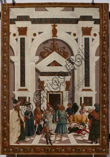 Painting 'St Bernardino heals Nicola di Lorenzo da Prato' from the Stories of Saint Bernardino cycle, National Gallery of Umbria, Perugia
