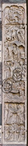 Romanesque sculpture Scenes from the Life of the Virgin, St. Lawrence Cathedral Genoa, Master of the Ark of the Baptist c. 1225