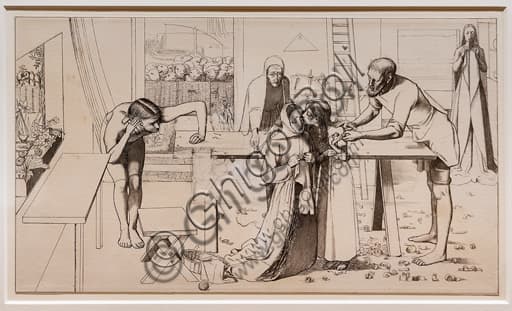 Studio a matita di John Everett Millais per il dipinto Cristo in casa dei suoi genitori, 1849