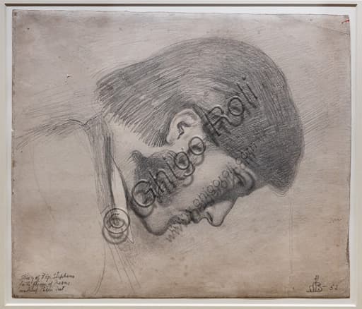 Studio a grafite di F. G. Stephens per Gesù lava i piedi di Pietro di Ford Madox Brown