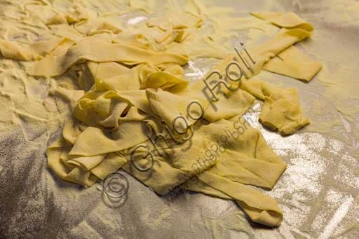 Tagliatelle fresche fatte in casa del ristorante La Botte di Bacco a Radda in Chianti, nel territorio del gallo nero