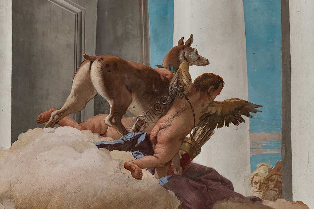 Detail Tiepolo fresco The Sacrifice of Iphigenia with doe sent by Artemis in Vicenza