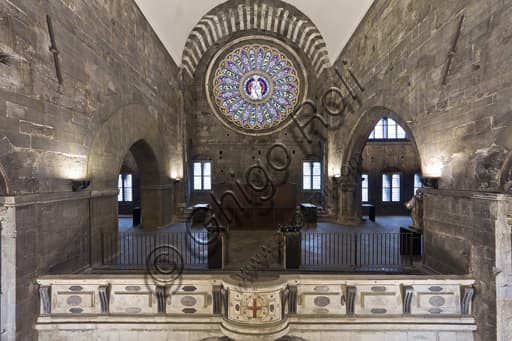 View of the tribune from the nave in Genoa Cathedral, St. Lawrence Cathedral, Italy