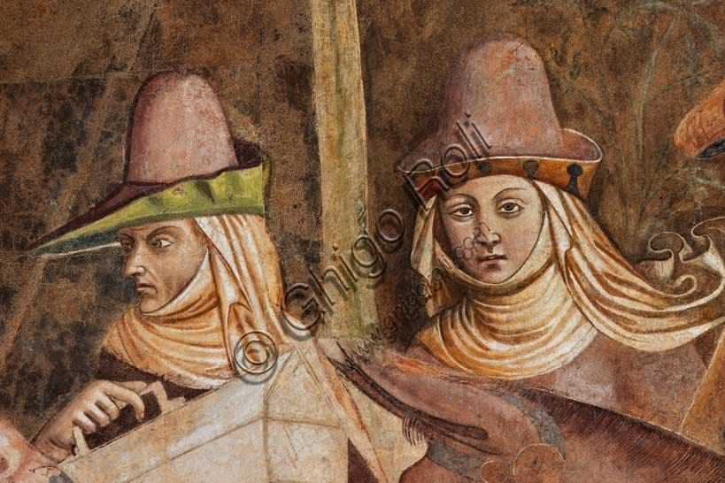 Detail of the Triumph of Death fresco by Buonamico Buffalmacco, Pisa Monumental Cemetery