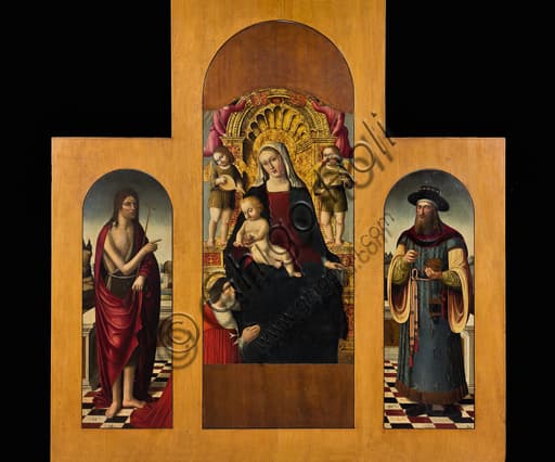 Madonna of the Victory triptych by Giovanni Barbagelata, 1503, Diocesan Museum Genoa Italy