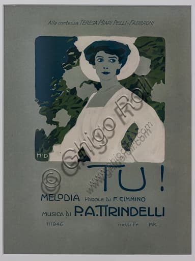 "Tu!" vintage poster illustration by Marcello Dudovich, chromolithography on paper, 1899-1906