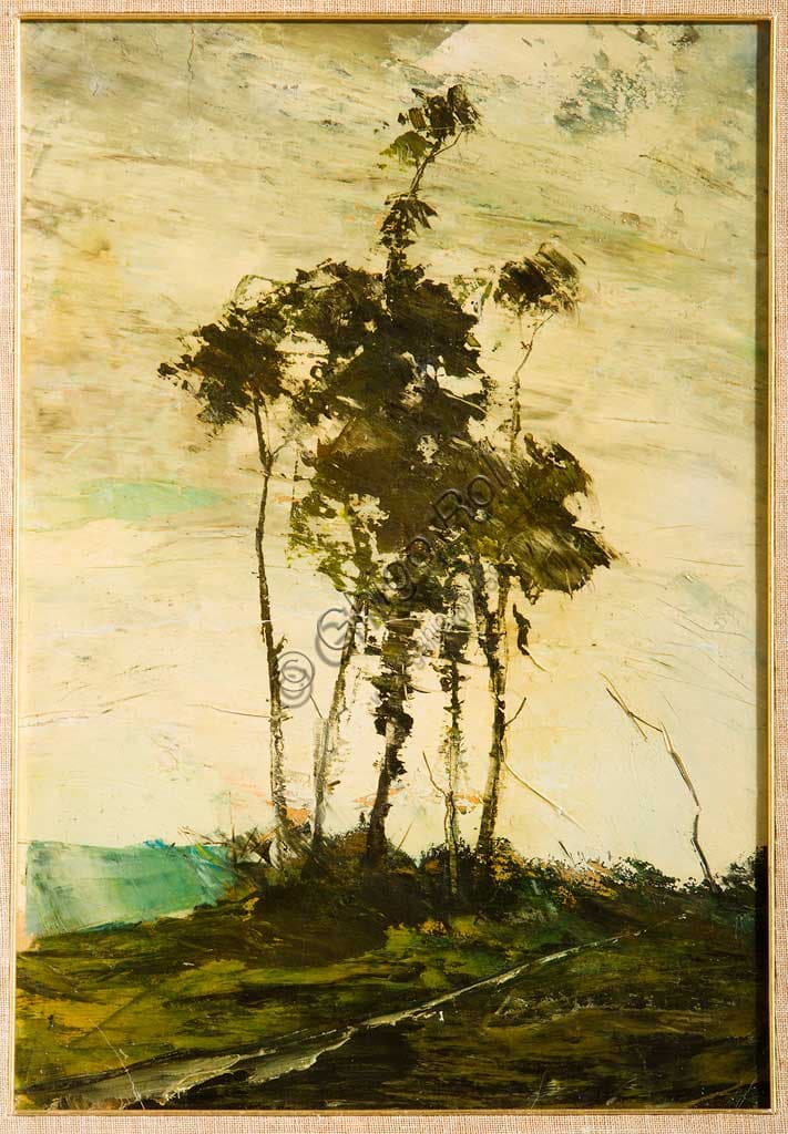 Paesaggio di campagna, dipinto olio su tela di Ubaldo Magnavacca, Collezione Assicoop - Unipol