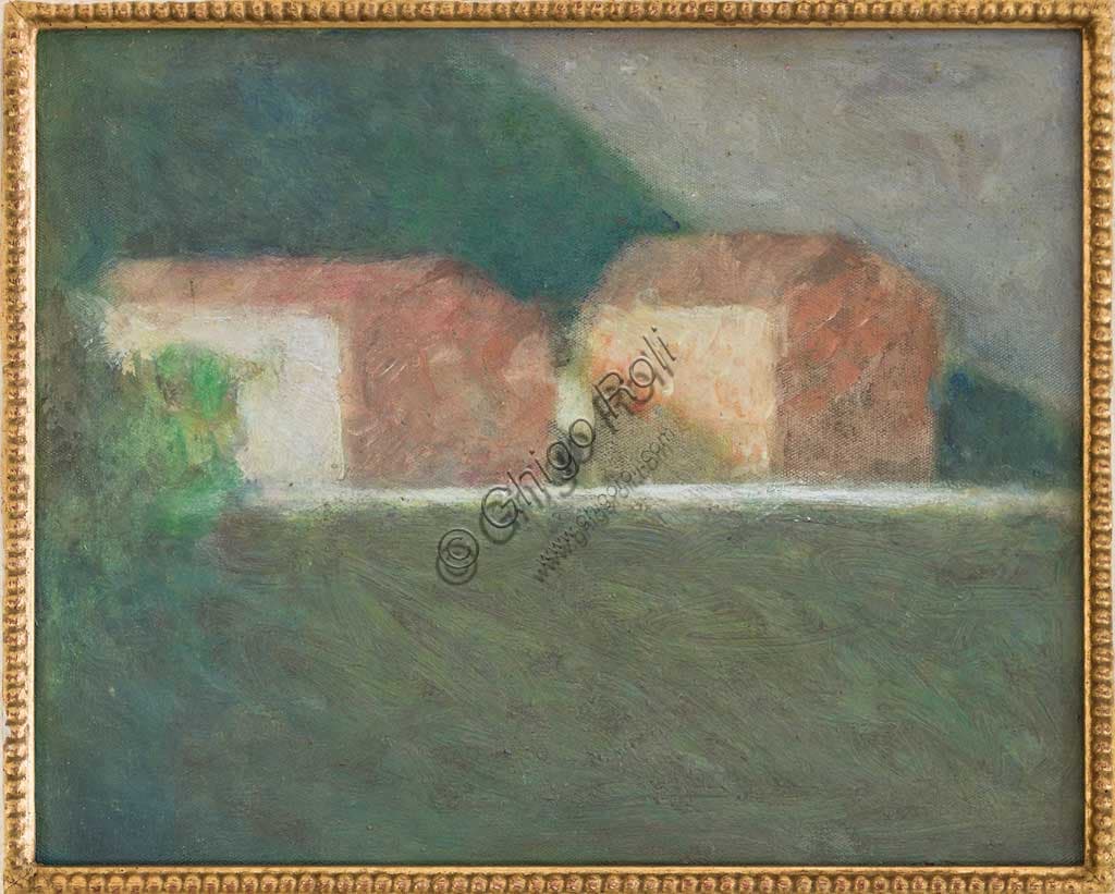 Painting Landscape Homage to Morandi by Vanni Ermanno, oil on canvas