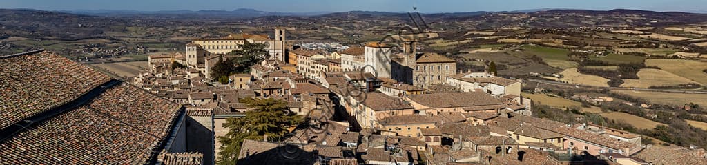 Panoramic view of the medieval town of Todi, Umbria, Italy
