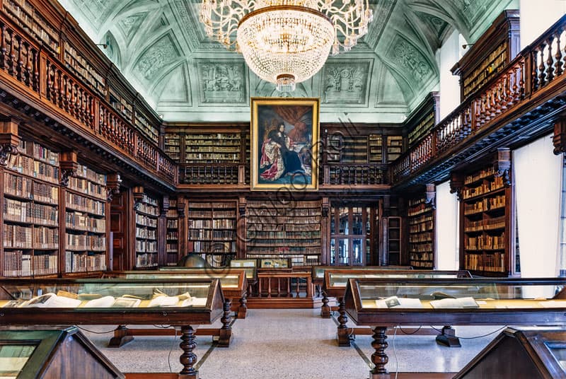 Veduta interna della Sala Maria Teresa, Biblioteca Nazionale Braidense nel Palazzo di Brera a Milano