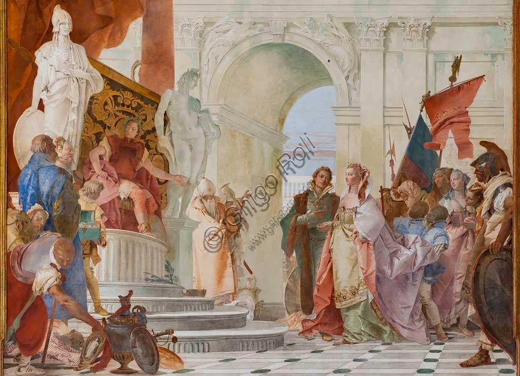 Detail fresco Magnanimity of Scipio, Tiepolo, Villa Cordellina, Venetian painting 1743