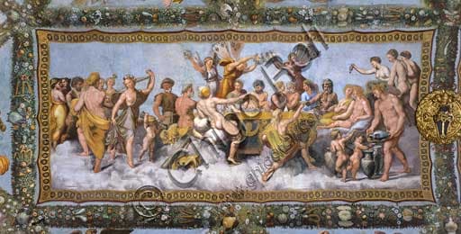 Fresco of the Marriage Feast of Cupid and Psyche in the Loggia of Cupid and Psyche, Villa Farnesina Rome