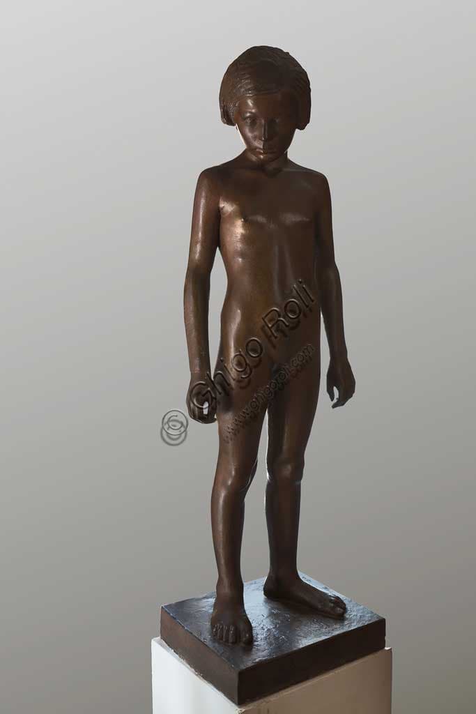 Vittorio Magelli Bronze Statue Teenager, Assicoop Unipol Collection
