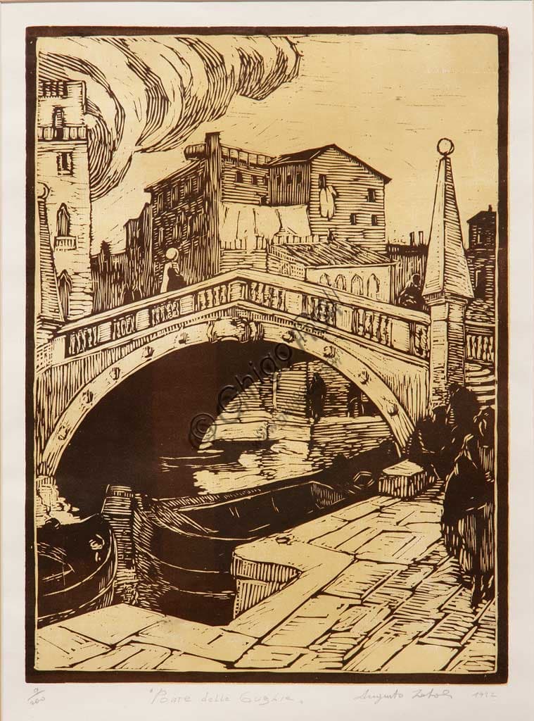 Xilografia a due legni 'Ponte delle Guglie' di Augusto Zoboli, Collezione Assicoop - Unipol