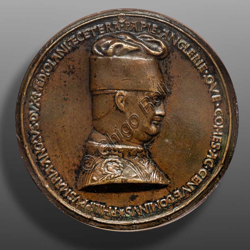 “Filippo Maria Visconti”, medaglia in bronzo di Pisanello (Antonio di Puccio Pisano), dopo 1441.