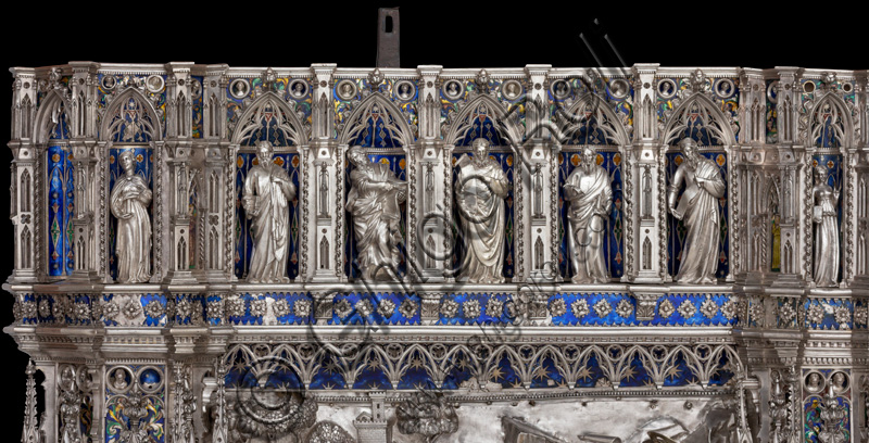 Florence, Museum of the Opera del Duomo (Museum of Florence Cathedral of Santa Maria del Fiore): “the silver altar of St. John's Treasure” (1367 - 1483), by florentine masters.Detail with Prophets, Saints and Sibyls,located in the first upper left bank of the front of the dossal.