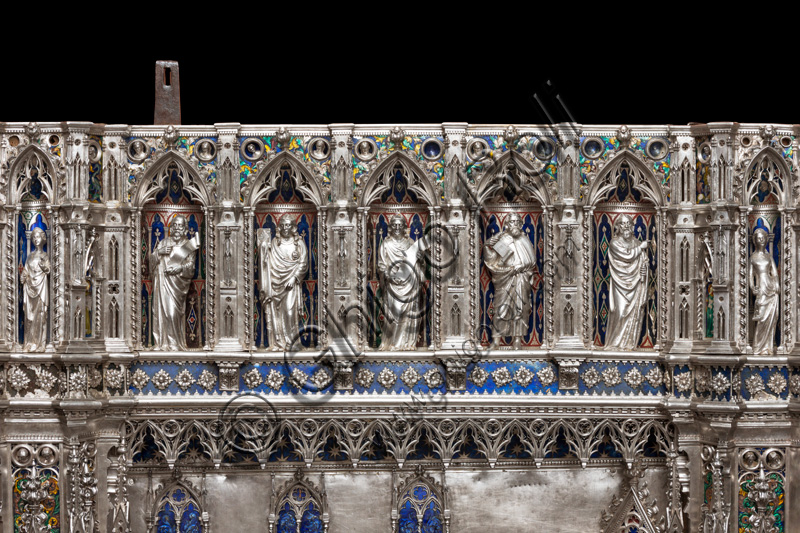 Florence, Museum of the Opera del Duomo (Museum of Florence Cathedral of Santa Maria del Fiore): “the silver altar of St. John's Treasure” (1367 - 1483), by florentine masters.Detail with Prophets and Saints, placed in the upper third row (from the left) of the front of the dossal.