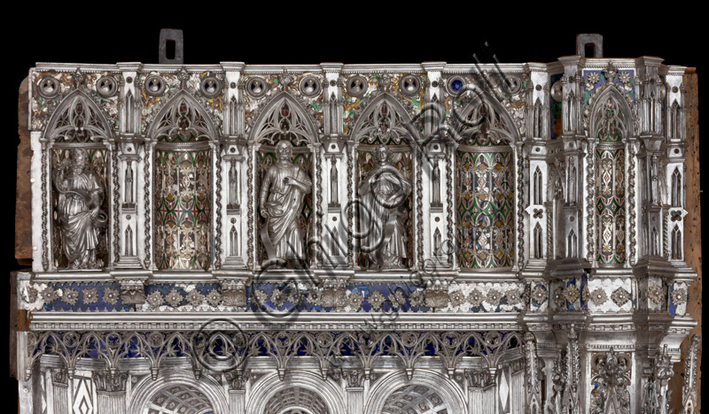 Florence, Museum of the Opera del Duomo (Museum of Florence Cathedral of Santa Maria del Fiore): “the silver altar of St. John's Treasure” (1367 - 1483), by florentine masters.Detail with Prophets and Saints (some are missing), placed in the upper row of the right side of the dossal.