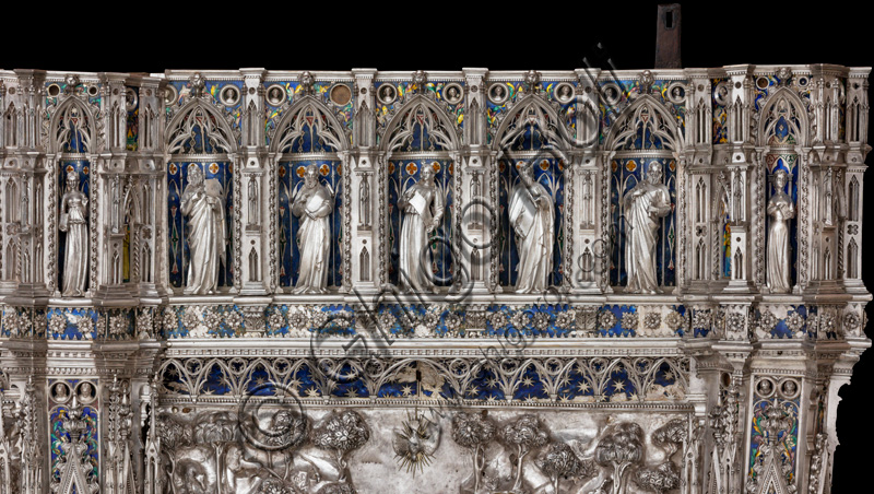 Florence, Museum of the Opera del Duomo (Museum of Florence Cathedral of Santa Maria del Fiore): “the silver altar of St. John's Treasure” (1367 - 1483),  by Florentine masters.Detail with Prophets, Saint, and Sybils, located in the second (from left) upper row of the front of the dossal.