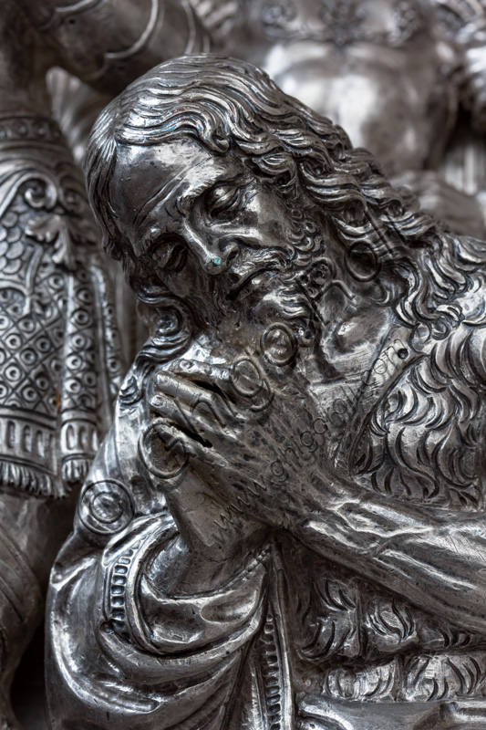 “The beheading of St. John the Baptist”, by Andrea del Verrocchio.Tile of “The Silver Altar of St. John's Treasure” (1367 - 1483), Museum of the Opera del Duomo (Museum of Florence Cathedral of Santa Maria del Fiore), Florence.Detail.