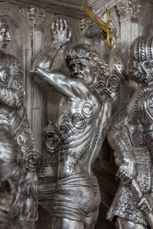 “The beheading of St. John the Baptist”, by Andrea del Verrocchio.Tile of “The Silver Altar of St. John's Treasure” (1367 - 1483), Museum of the Opera del Duomo (Museum of Florence Cathedral of Santa Maria del Fiore), Florence.Detail.