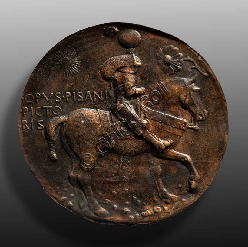 “Ludovico Gonzaga on horseback”, bronze medal, by Pisanello (Antonio di Puccio Pisano), after January18, 1447.