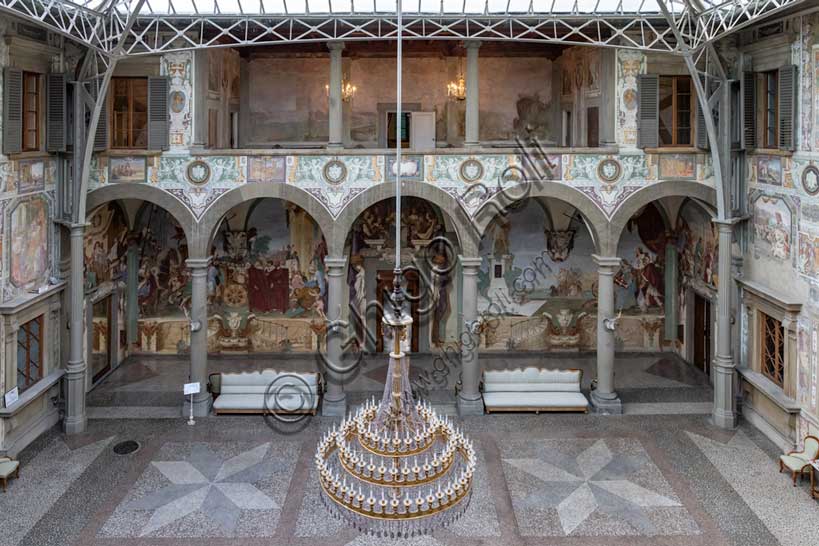 Medici Villa La Petraia: view of the central courtyard, with frescoes by Cosimo Daddi and Volterrano (Baldassarre Franceschini).